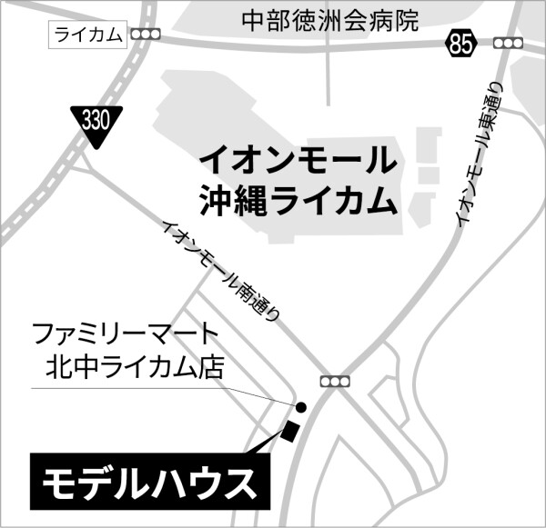 ライカム地図グレー